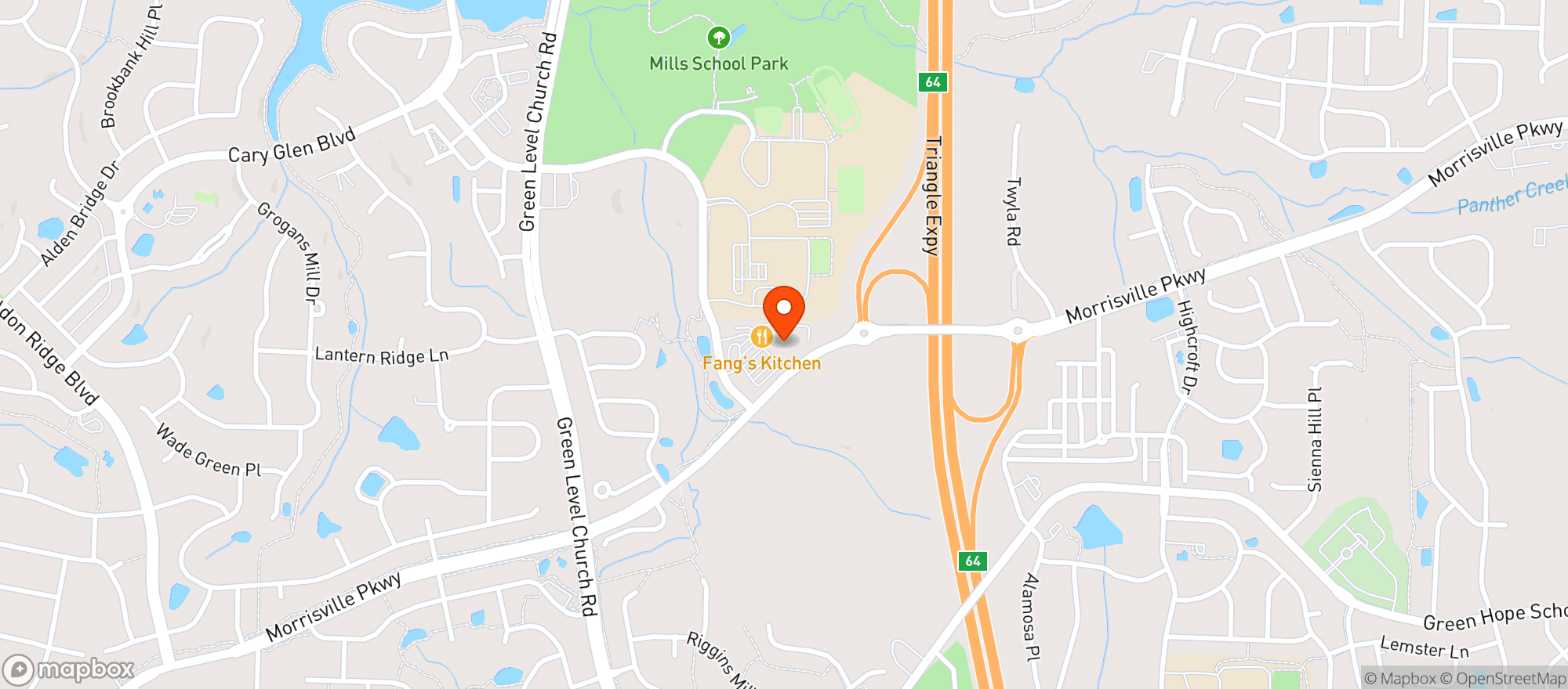 Map showing Lowes Foods 262 (Mills Park)