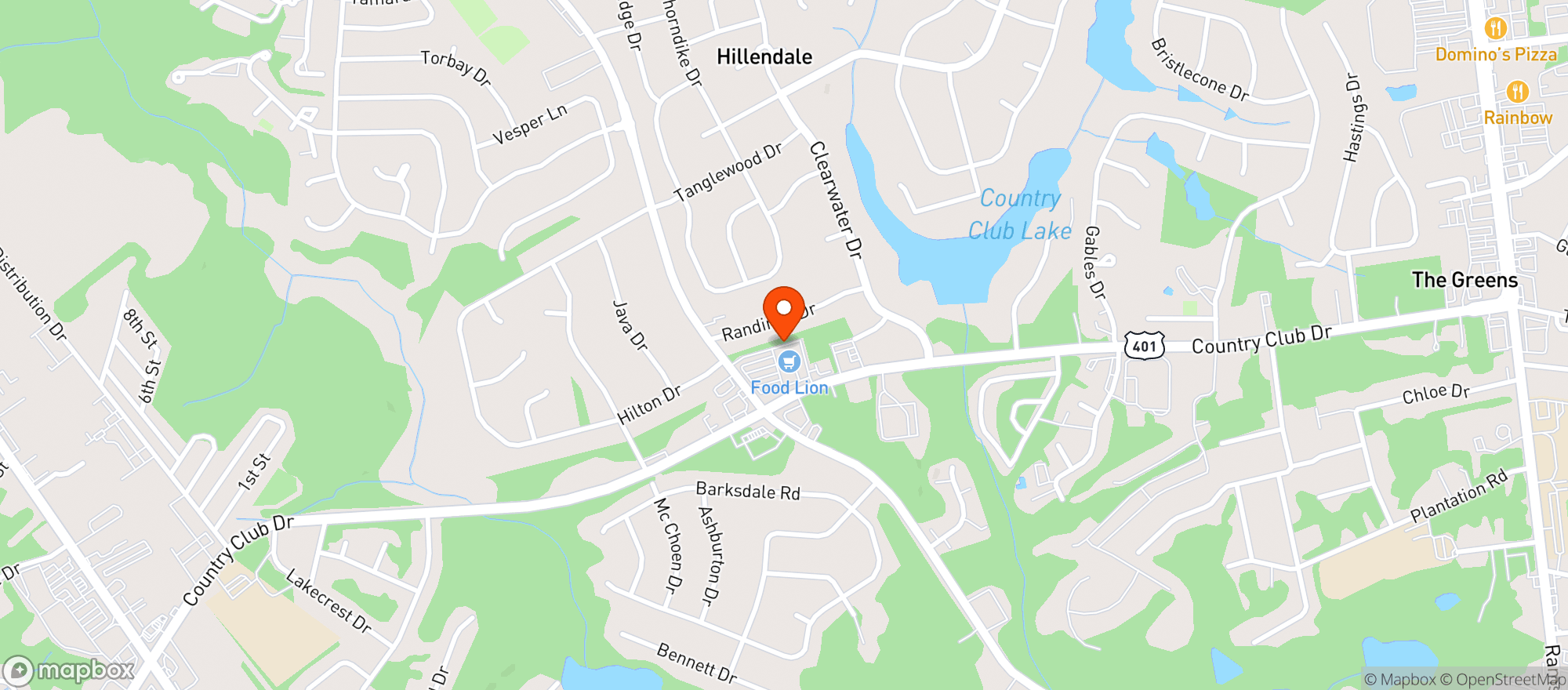 Map showing Highland Country Club