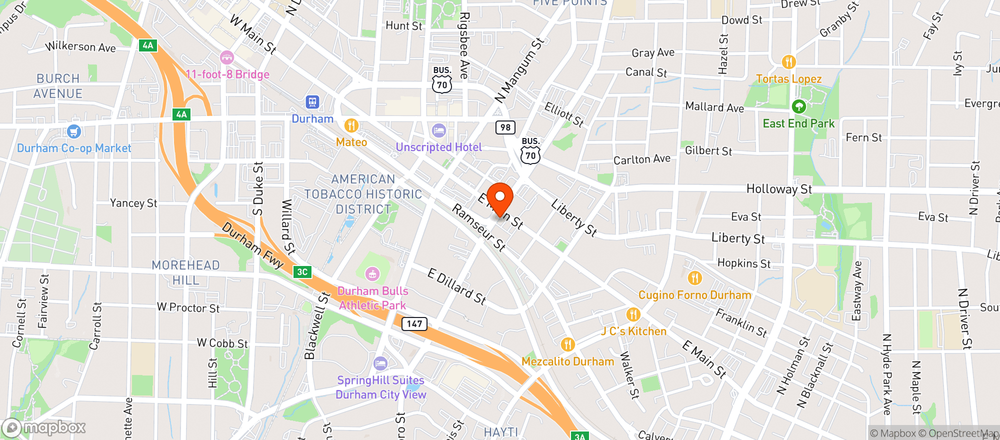 Map showing Weldon Mills Distillery