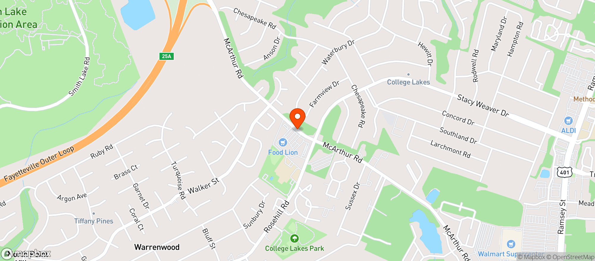 Map showing Food Lion