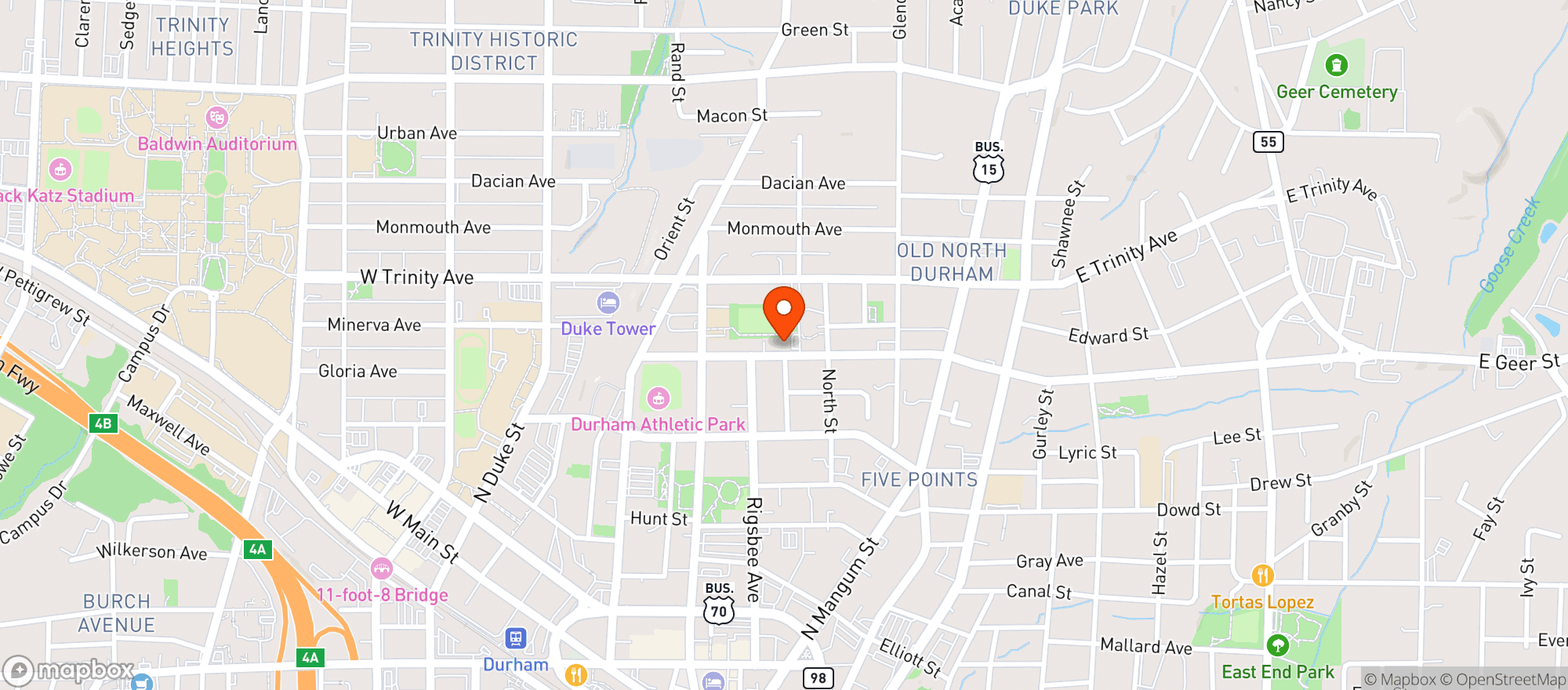 Map showing The Old North Bar