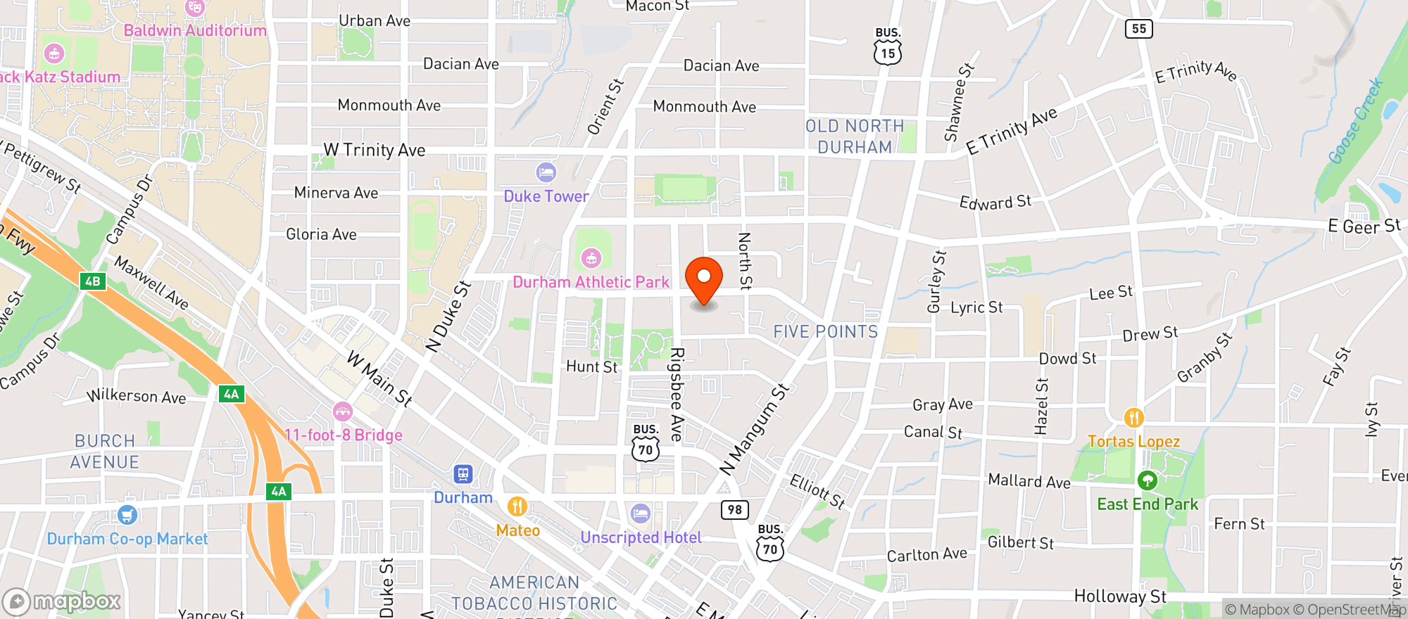 Map showing Dssolvr - Durham