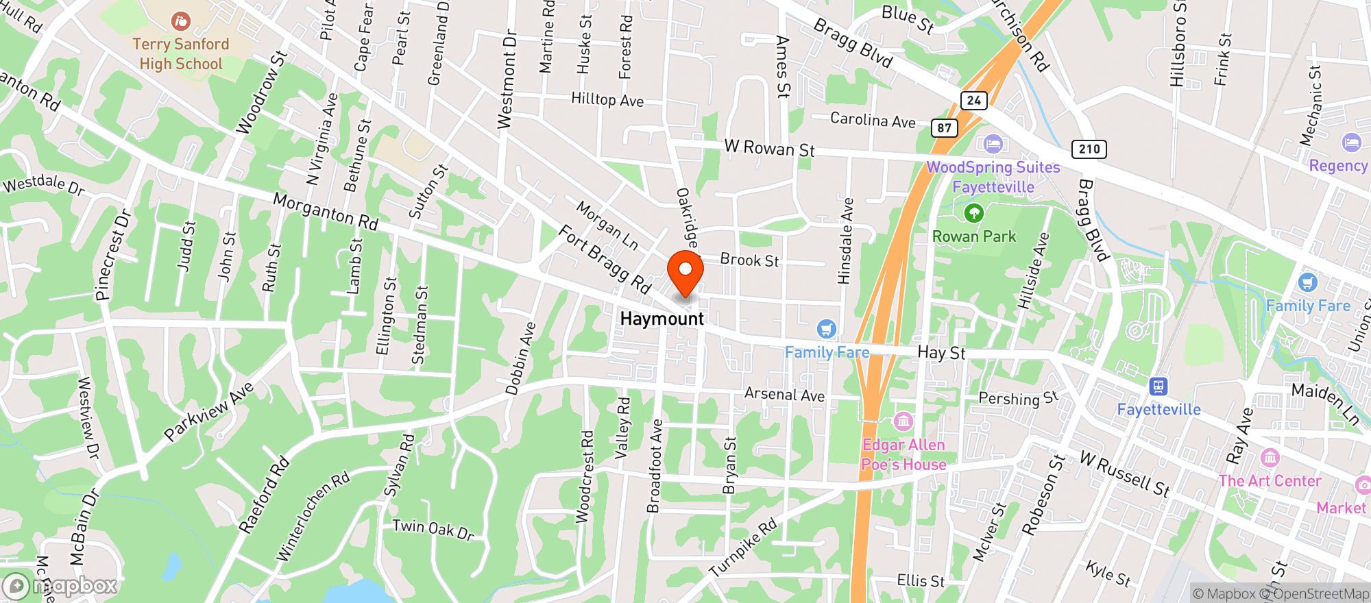 Map showing Leclairs General Store