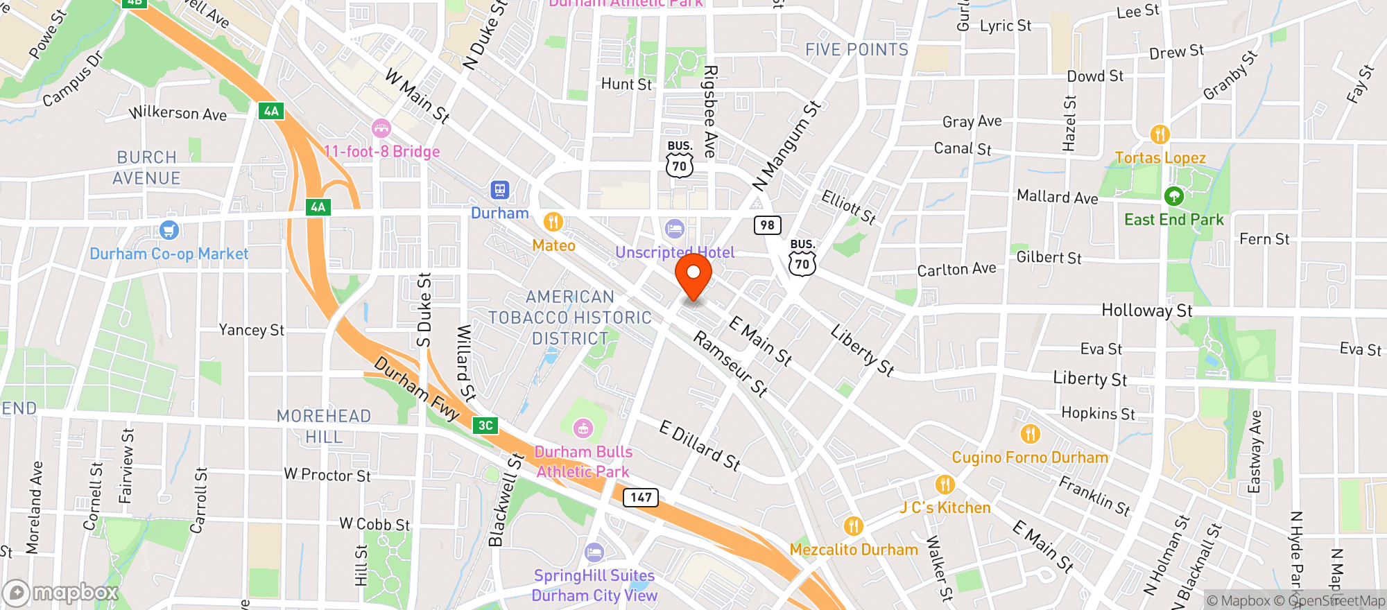 Map showing The Daily Beer Bar