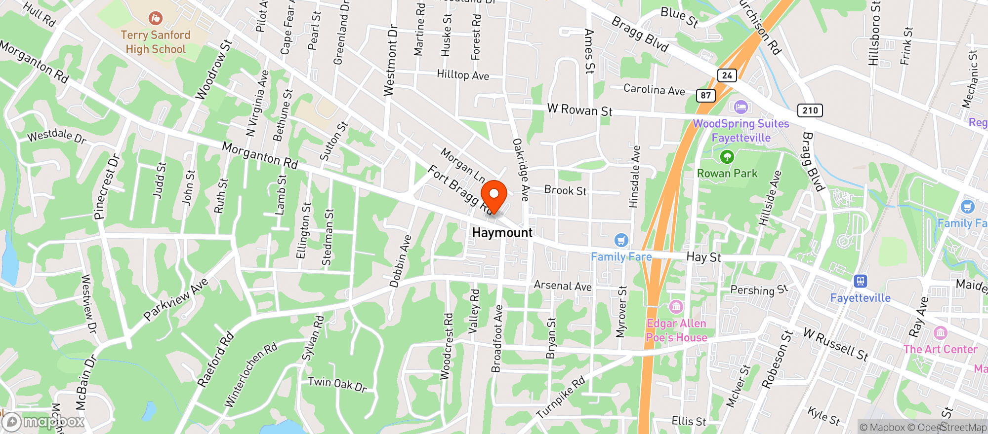 Map showing Haymount Vape & Convenience