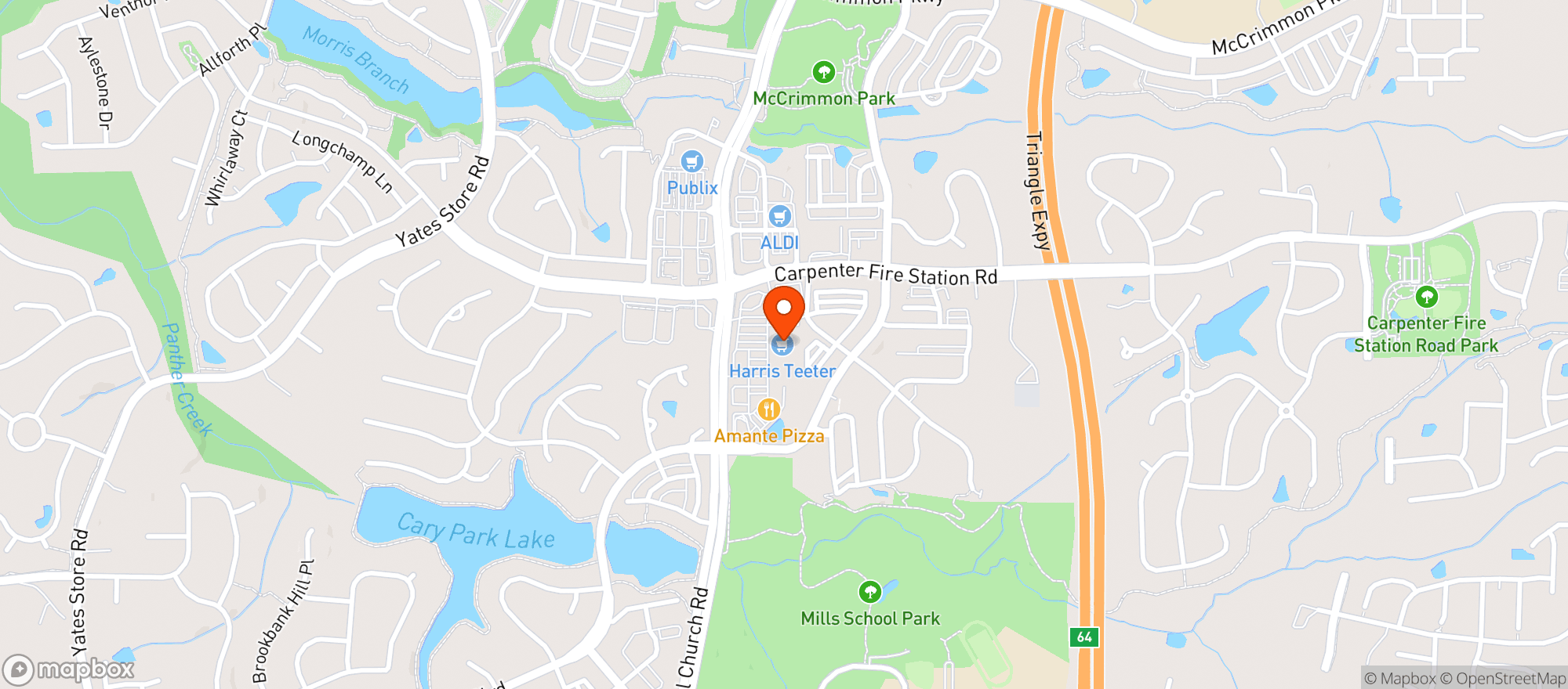 Map showing Harris Teeter