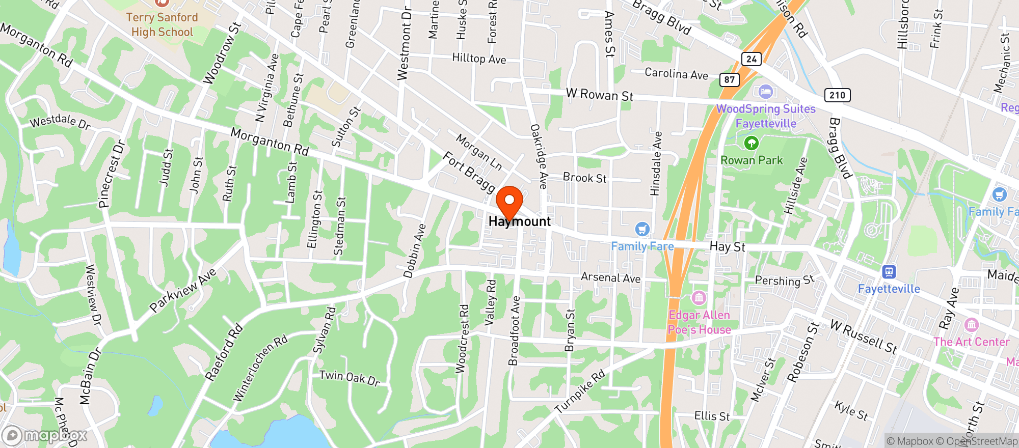 Map showing Haymount Truck Stop