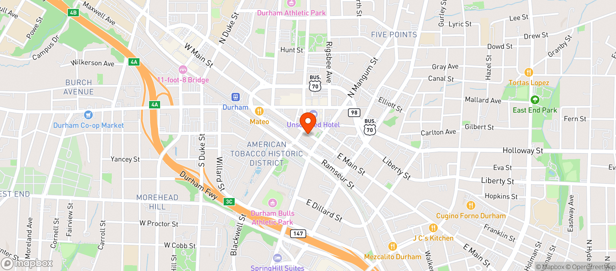 Map showing Pinhook