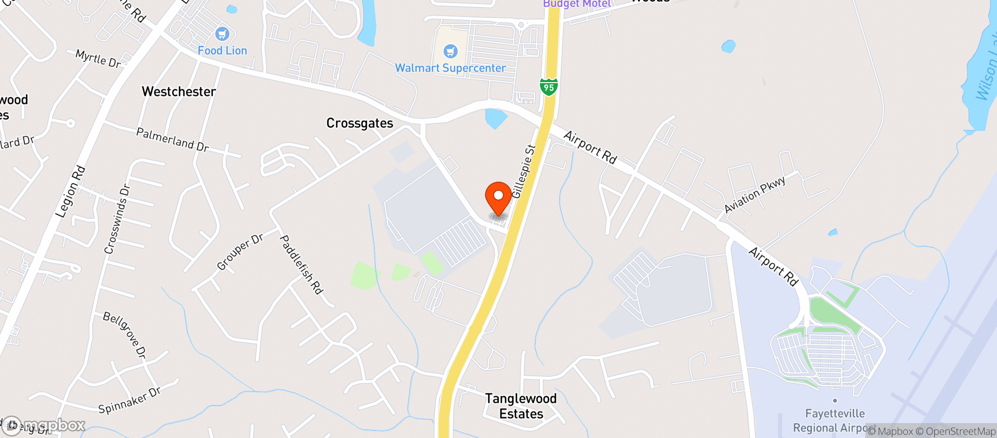 Map showing CIRCLE K #2723036 - GILLESPIE ST
