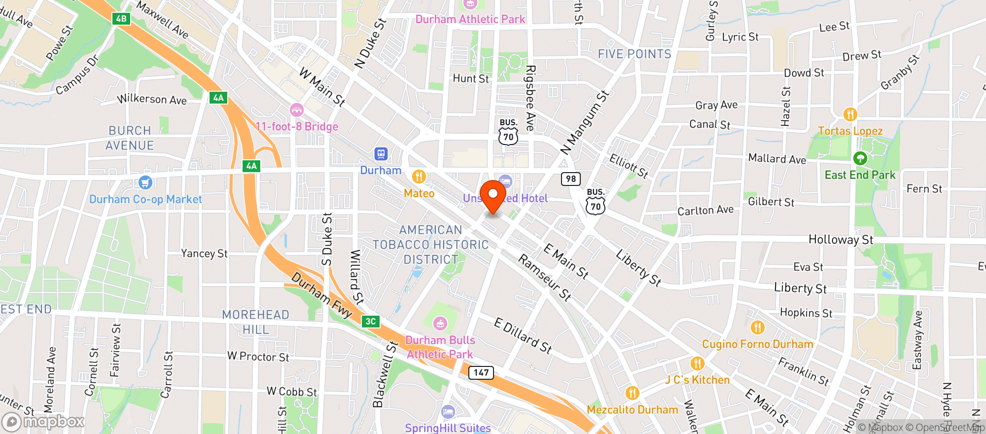 Map showing Rocks Bar & Hair Shop