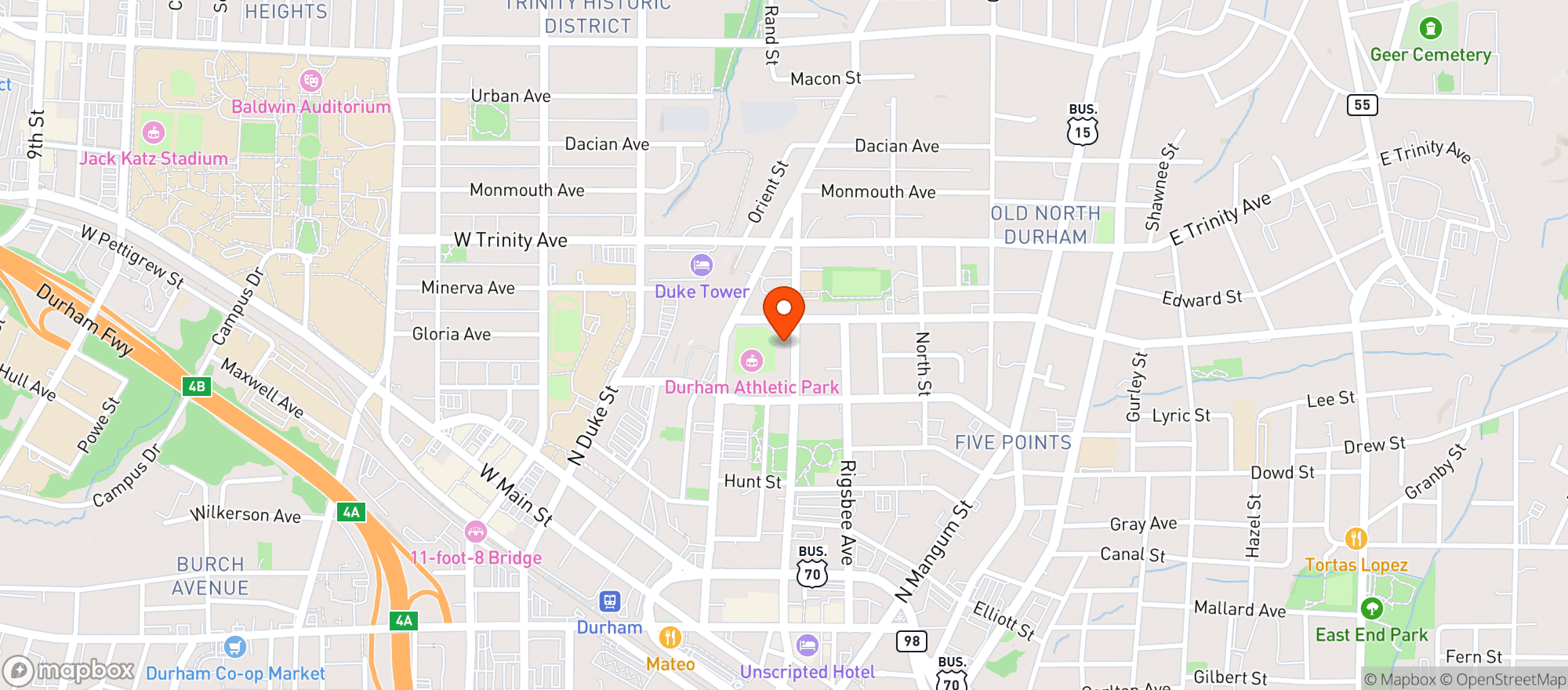 Map showing Urban Axes