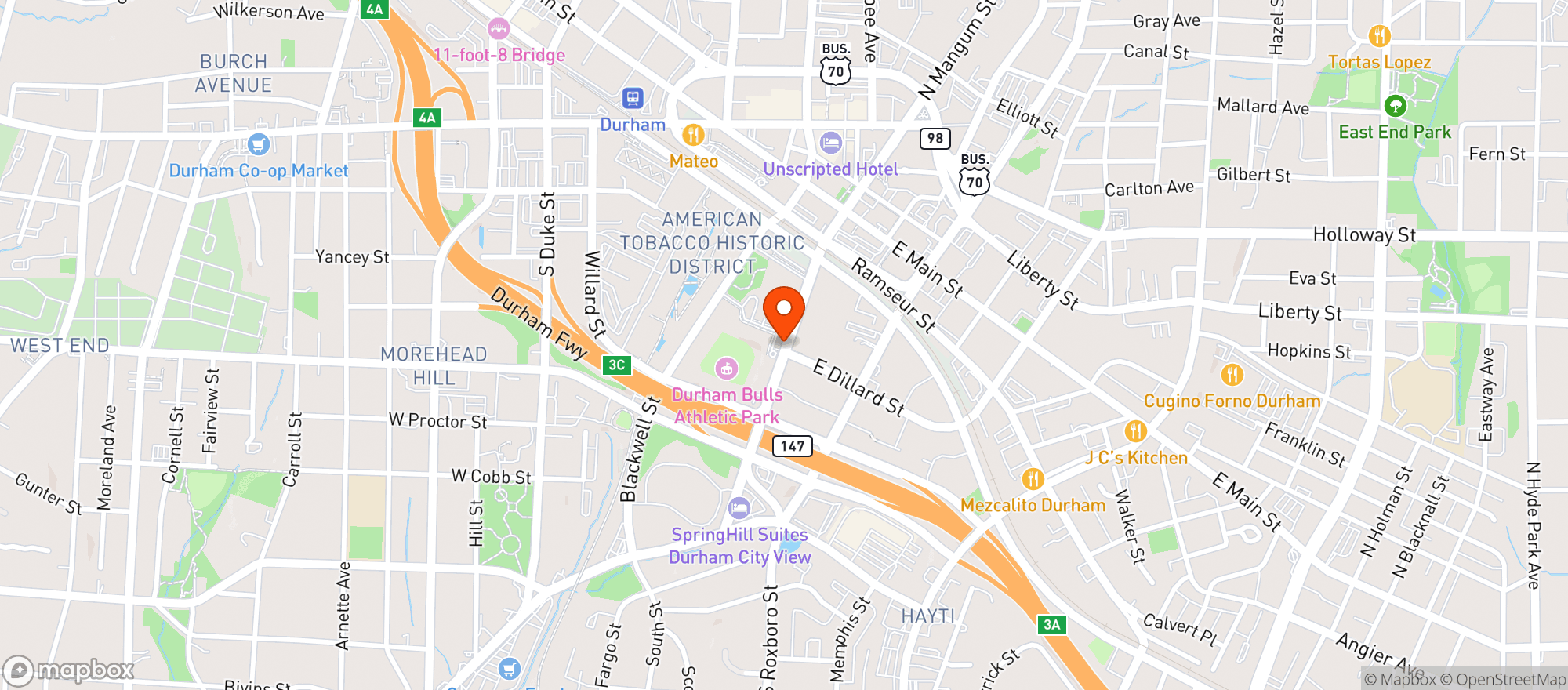 Map showing Tobacco Road Sports Cafe