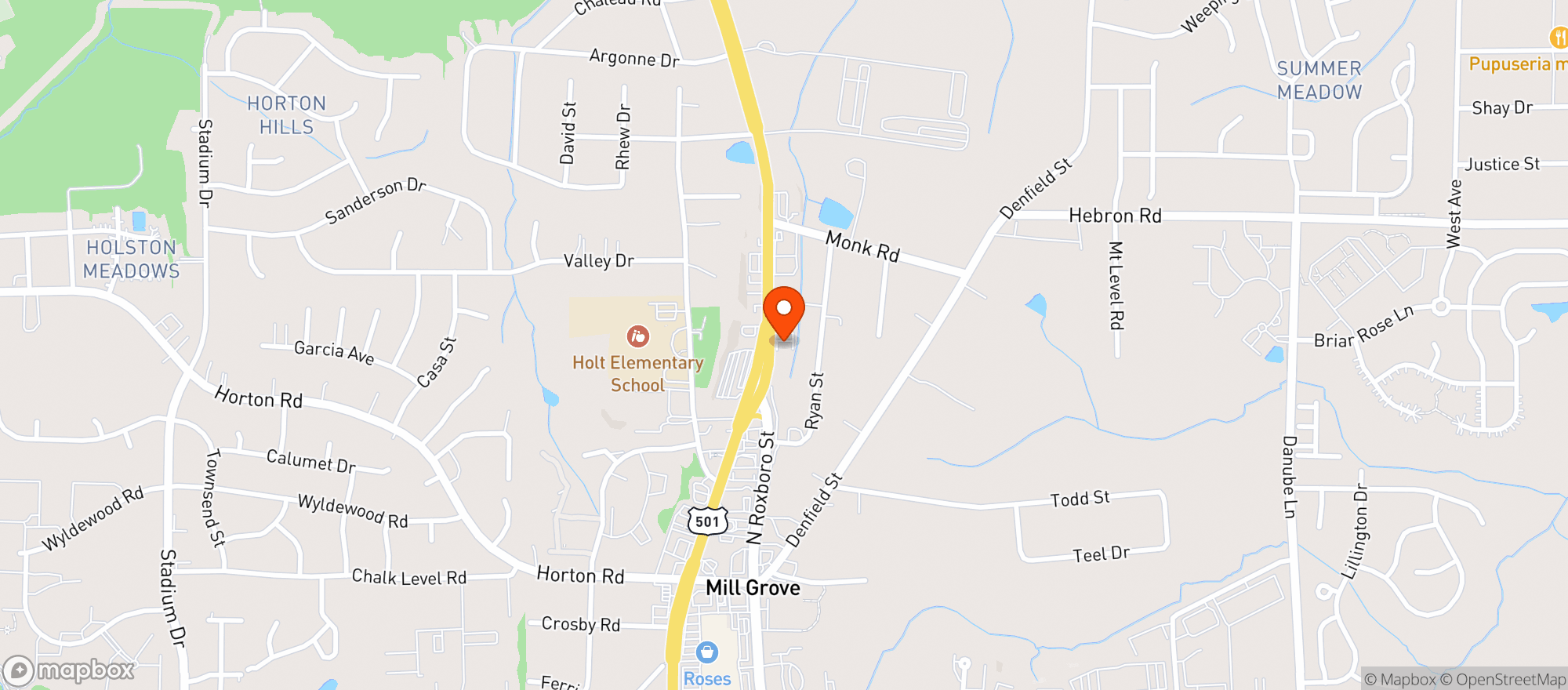 Map showing Oak City Hemp - Durham (roxboro St)