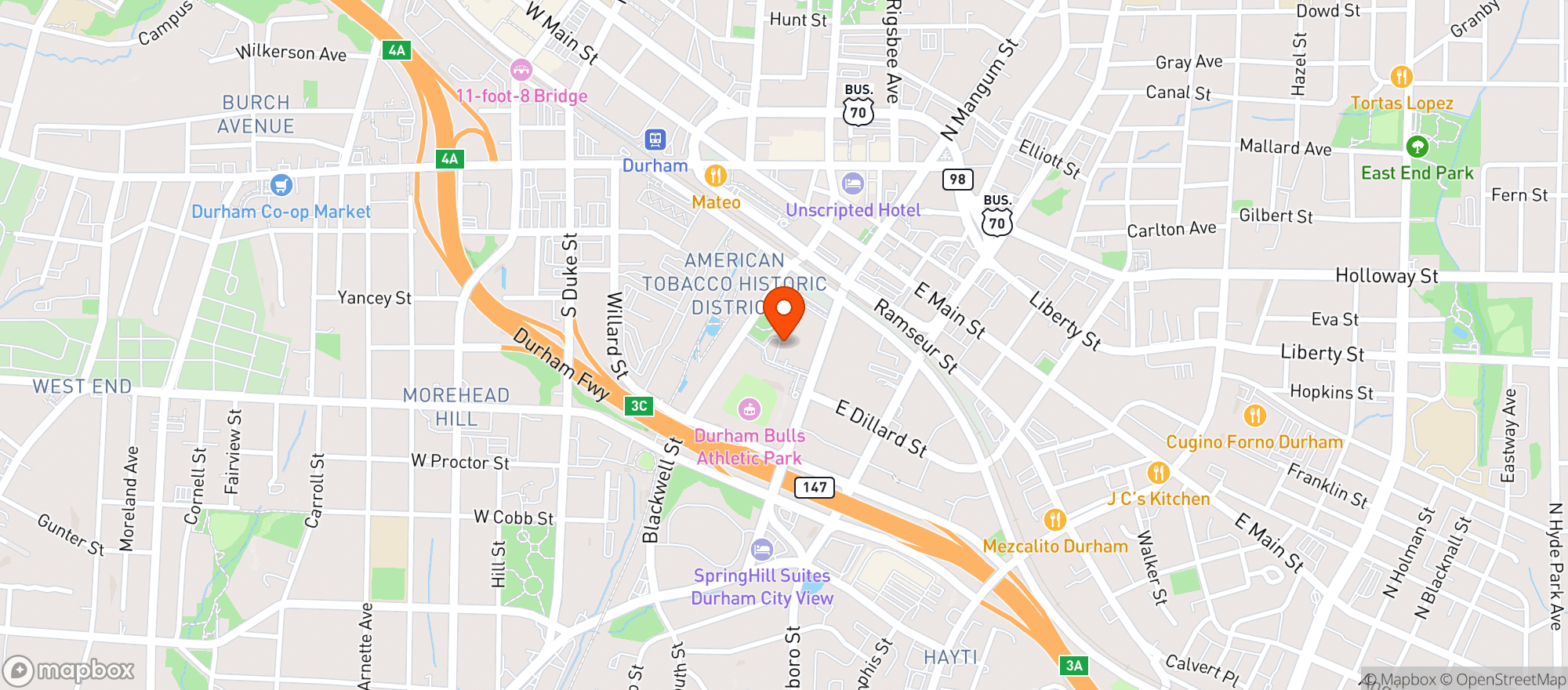 Map showing Aloft Hotels