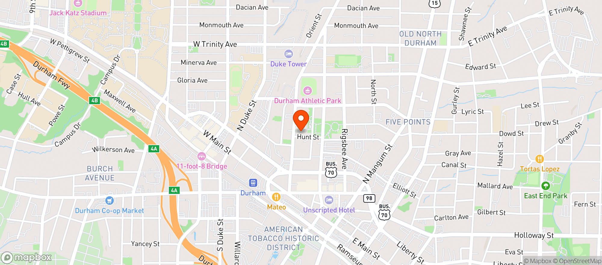 Map showing Beer Durham