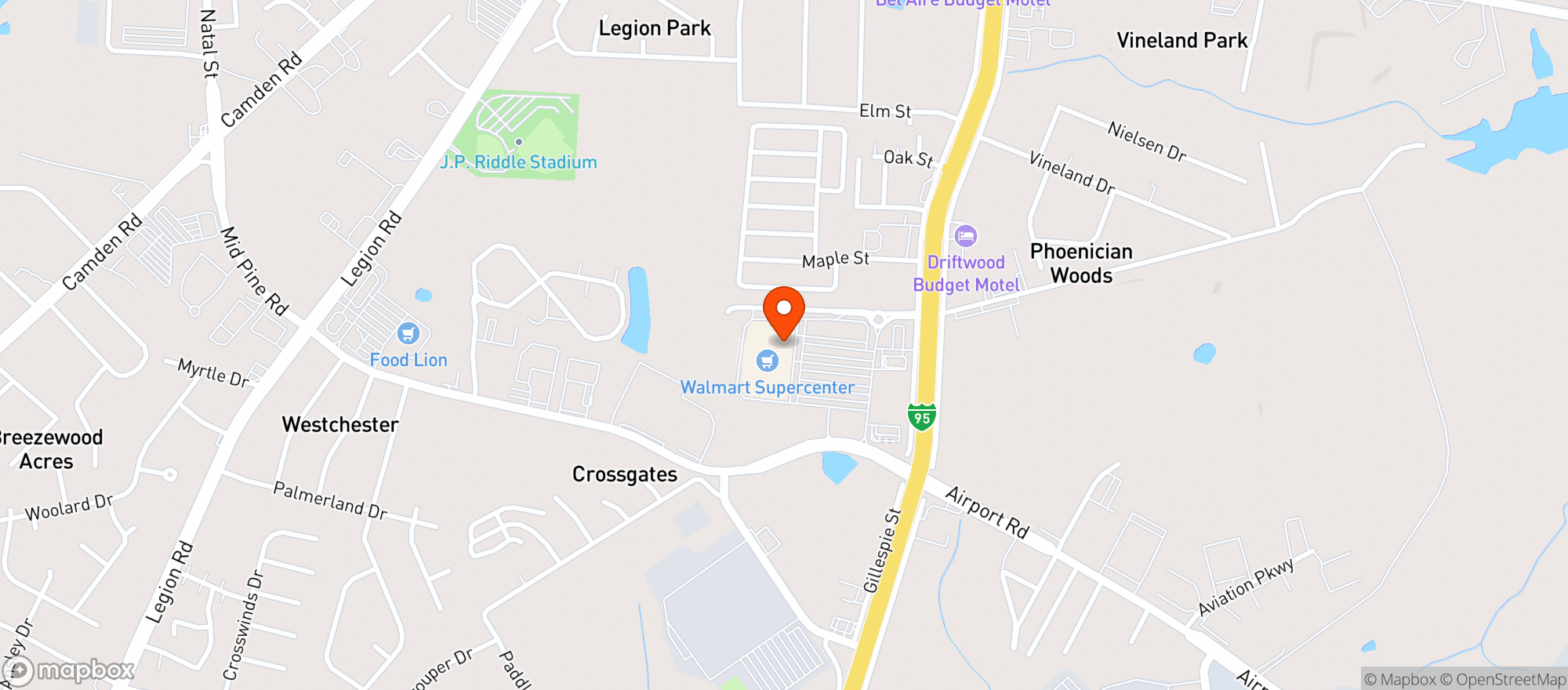 Map showing WALMART SUPERCENTER