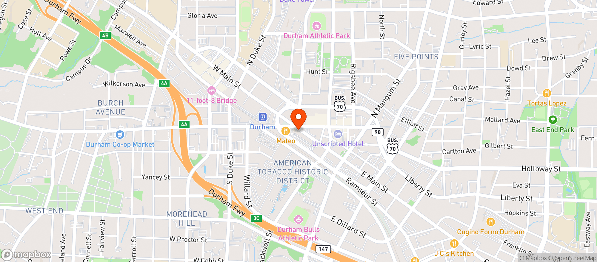 Map showing E.O.'s Athletic Club