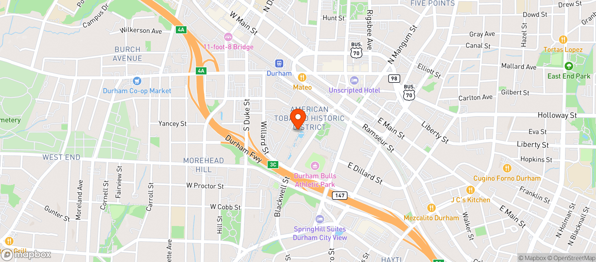 Map showing Parker & Otis
