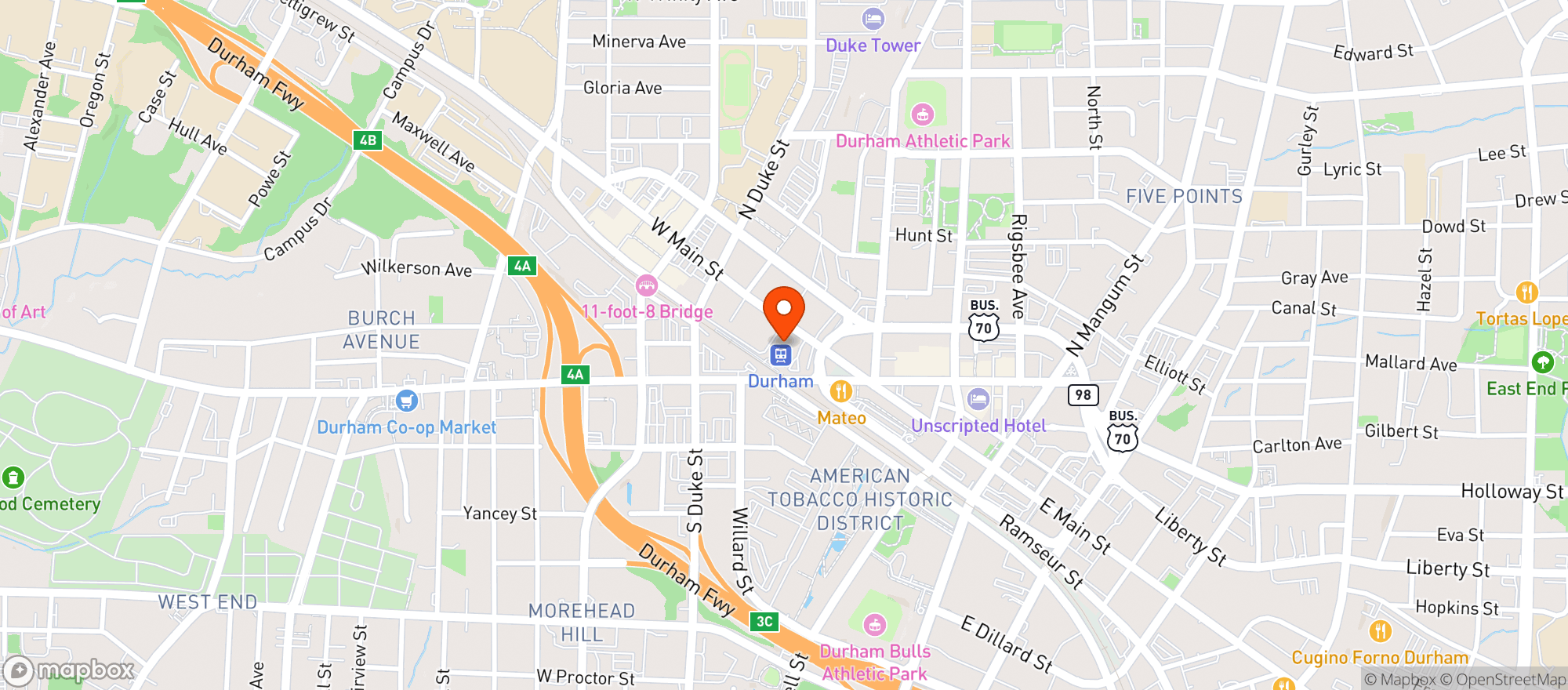 Map showing West End Billards