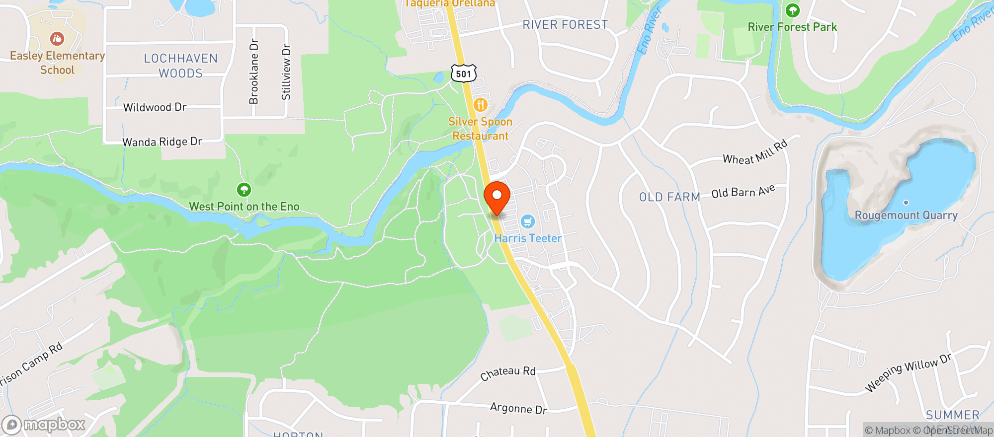 Map showing Harris Teeter
