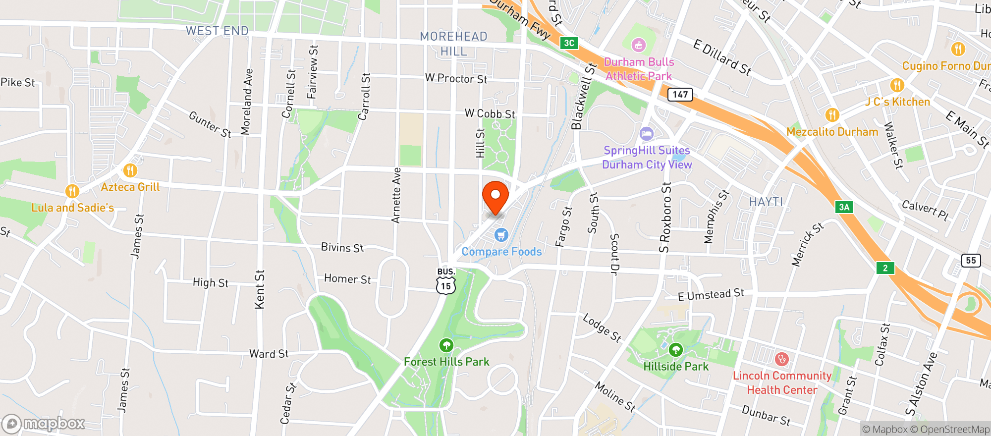 Map showing Compare Foods