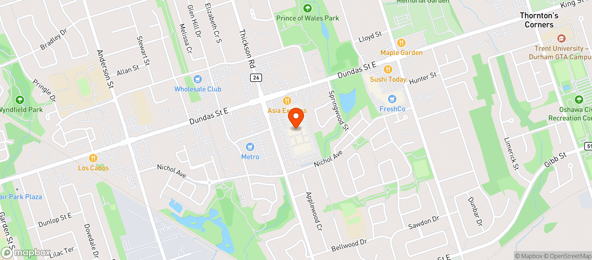 Map showing Sobeys 851