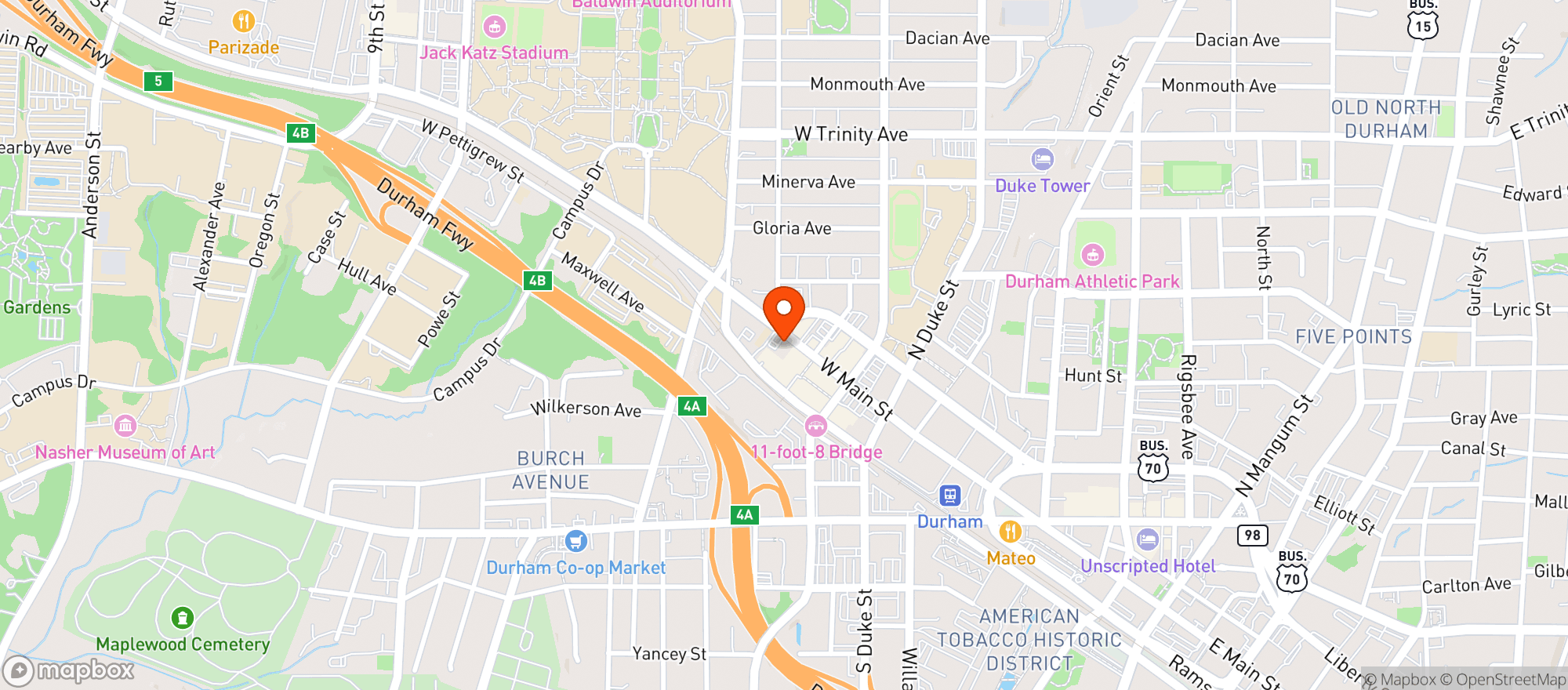 Map showing Common Market - Durham