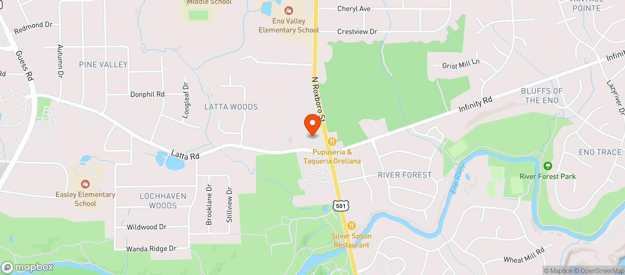 Map showing Cvs