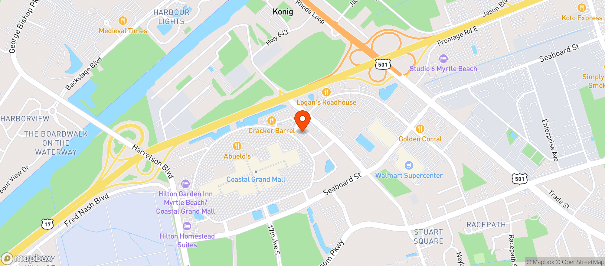 Map showing Vitamin Shoppe - Myrtle Beach