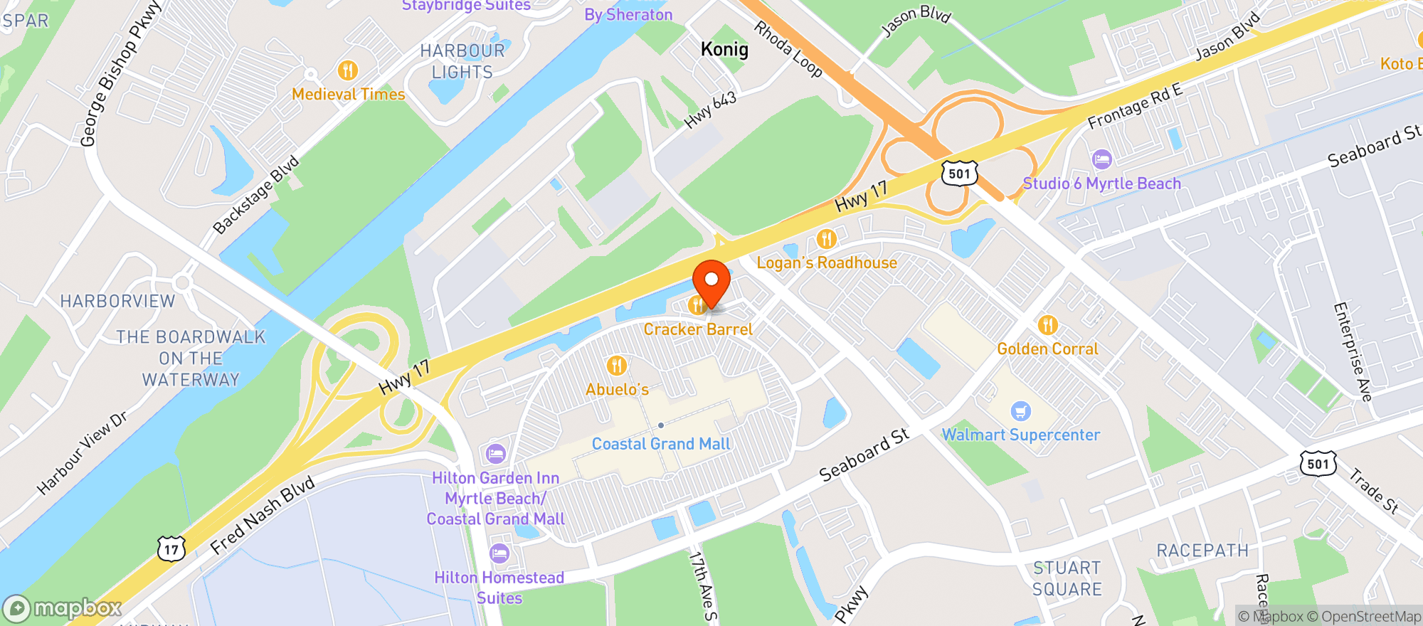 Map showing Red Lobster