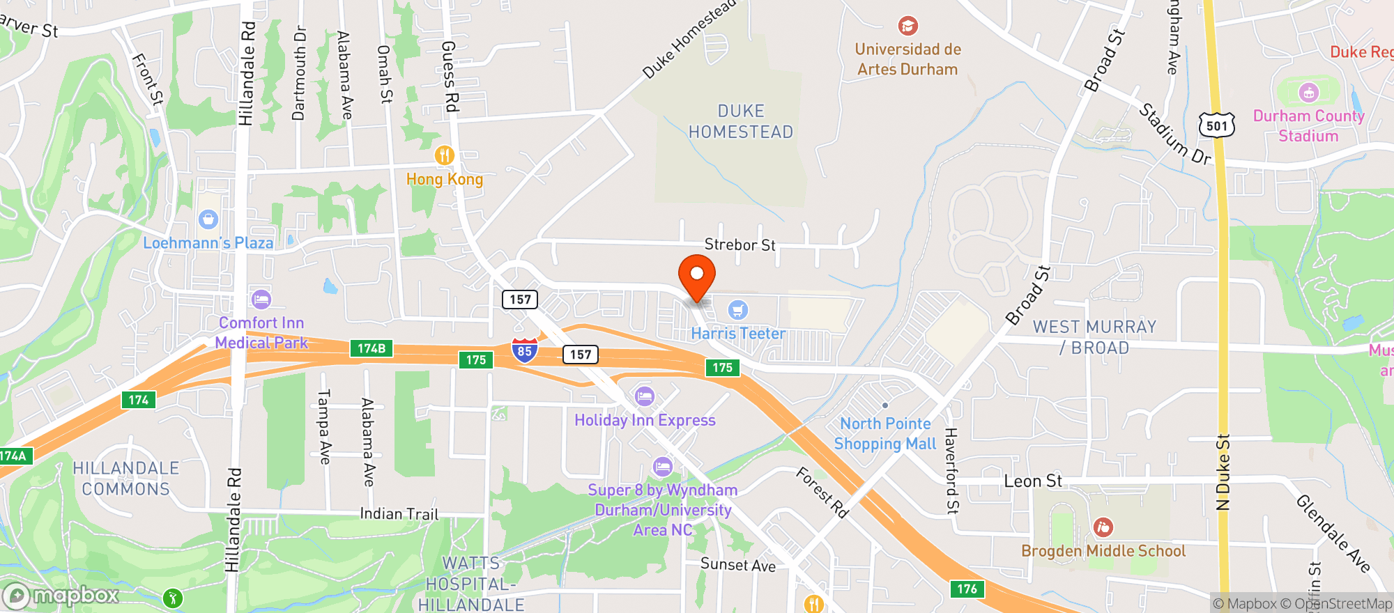 Map showing Harris Teeter