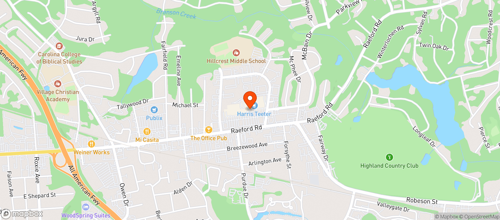 Map showing Harris Teeter
