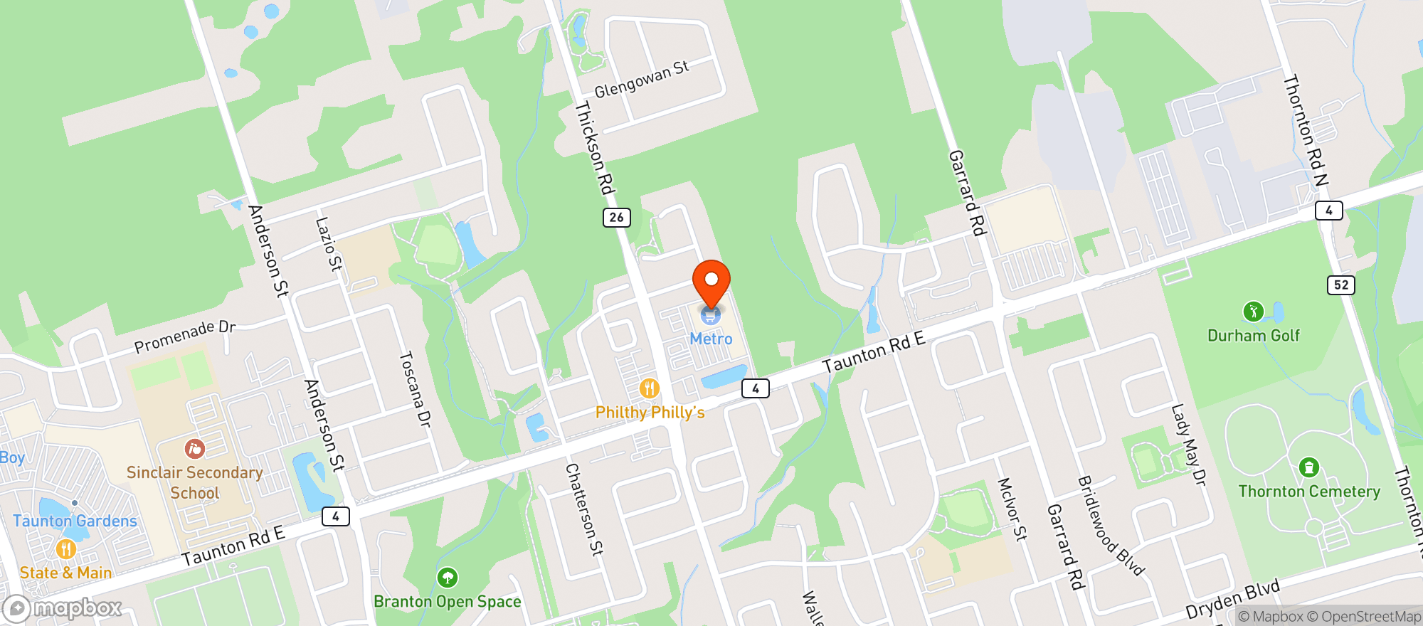 Map showing Metro 125