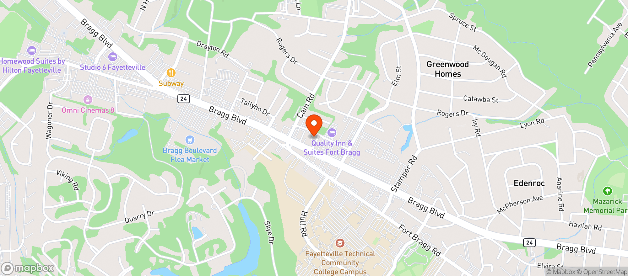 Map showing Pauls Place - Fayetteville
