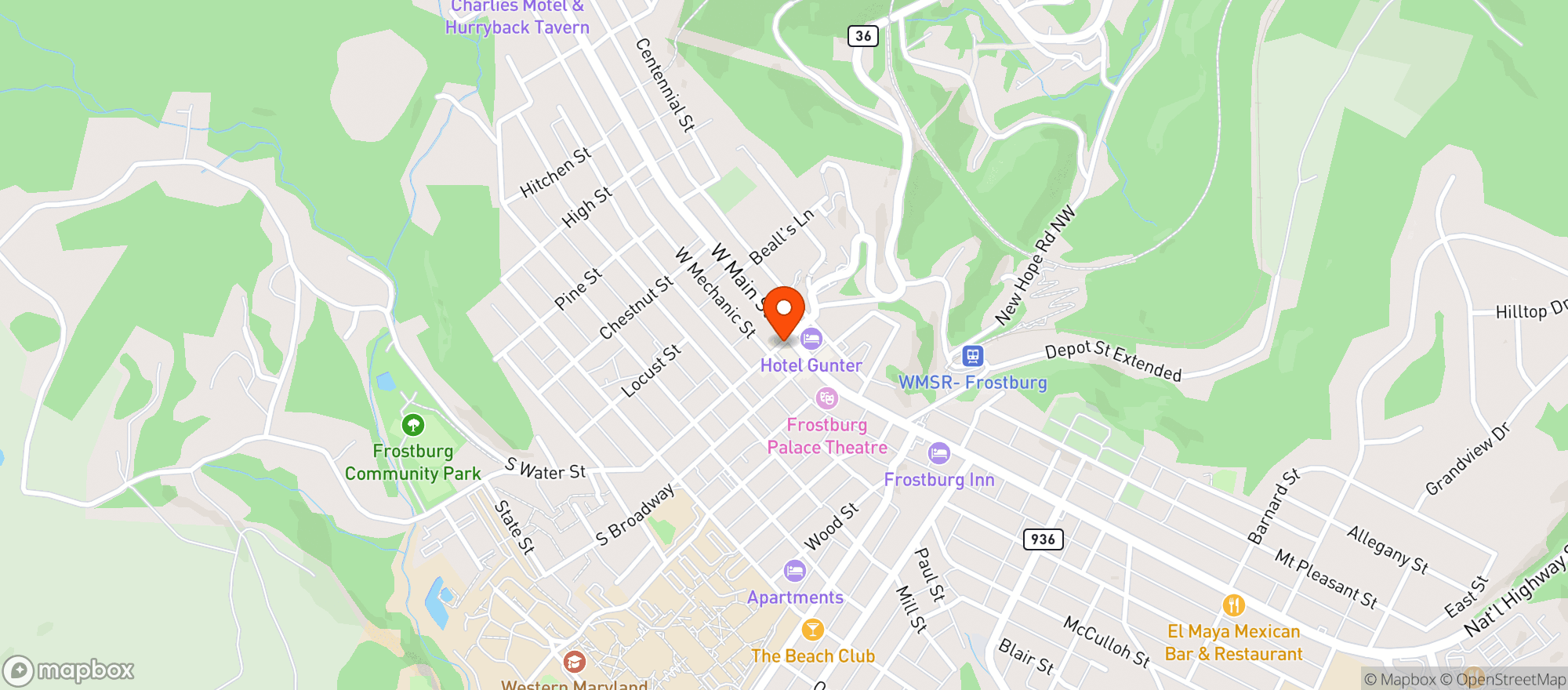 Map showing WHOLESOME HARVEST FOOD CO-OP
