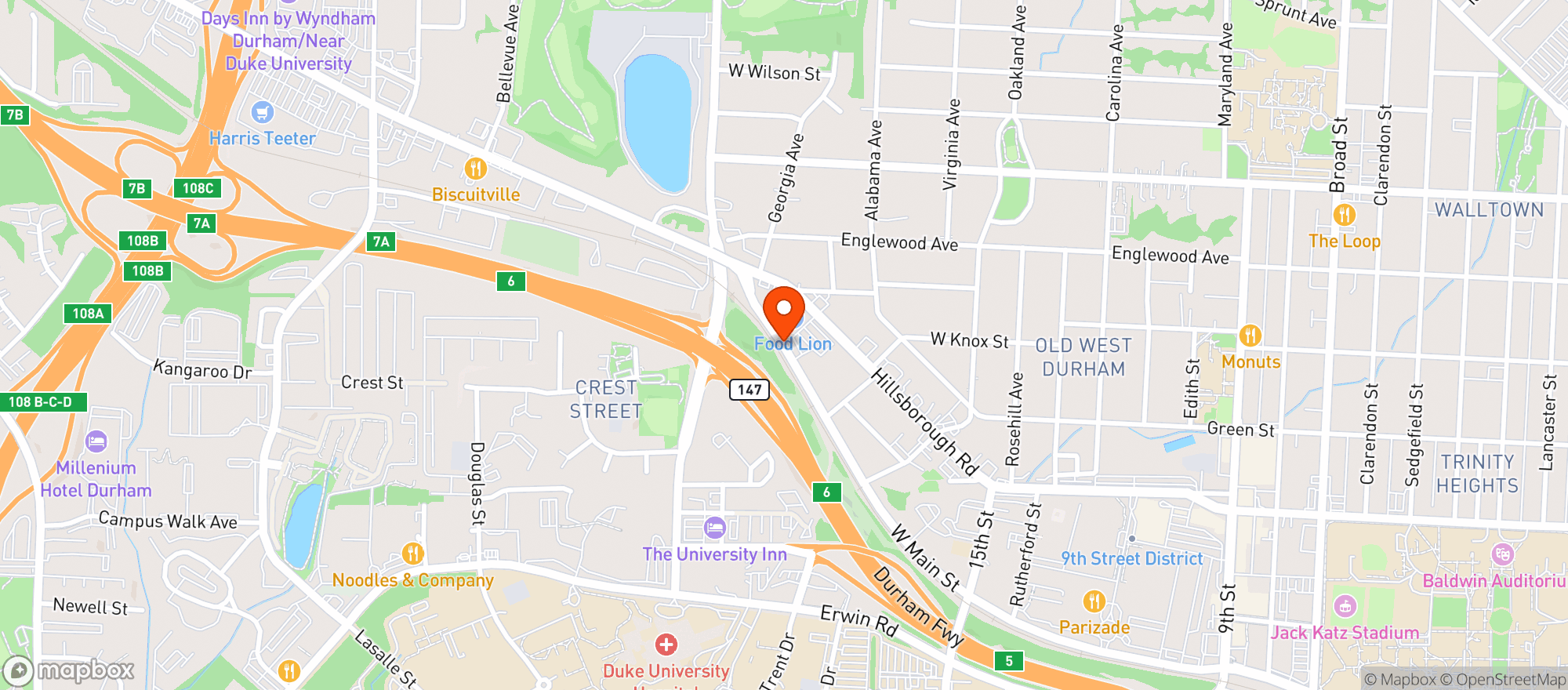 Map showing Food Lion