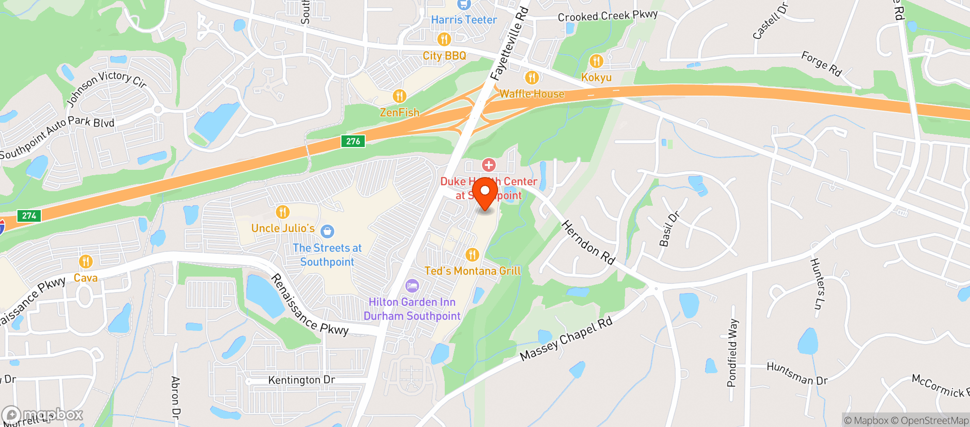 Map showing World Market Durham