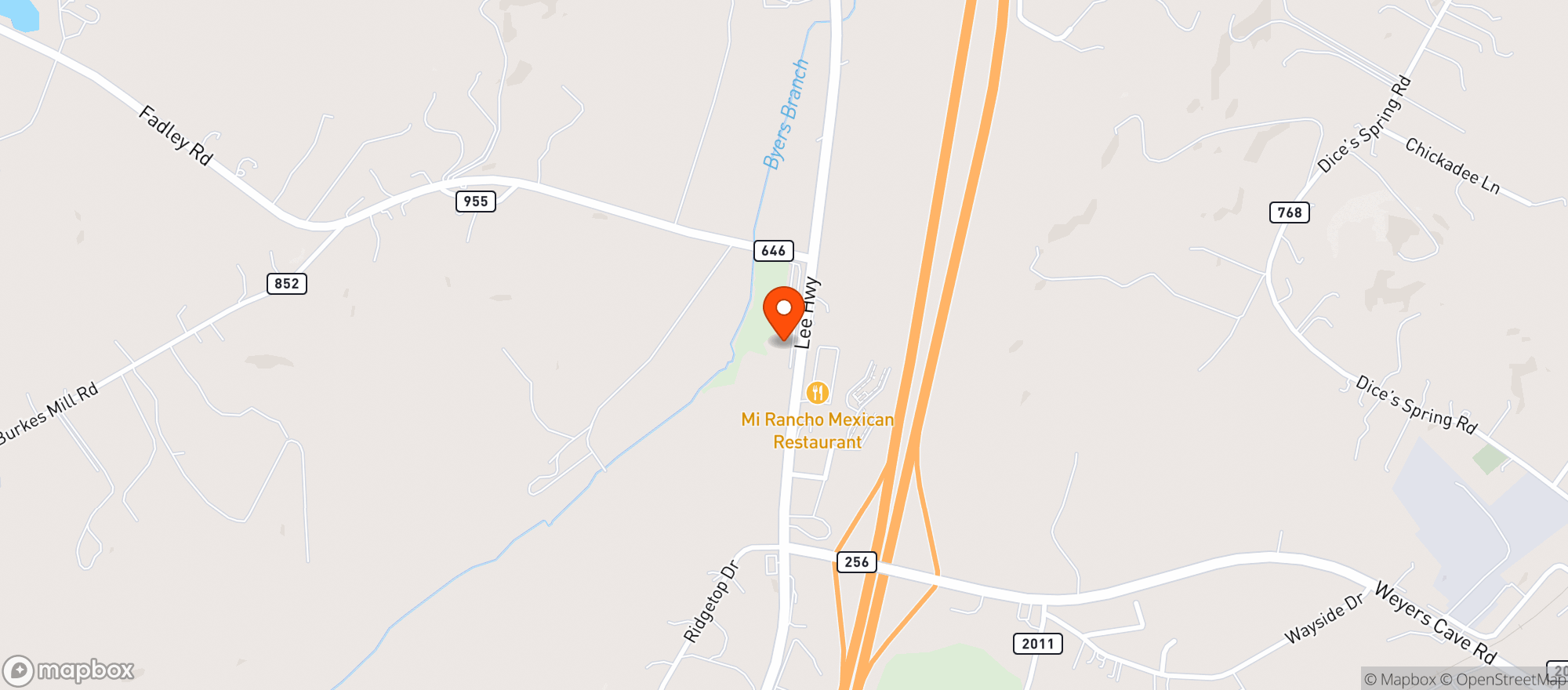 Map showing Valley Pike Farm Market