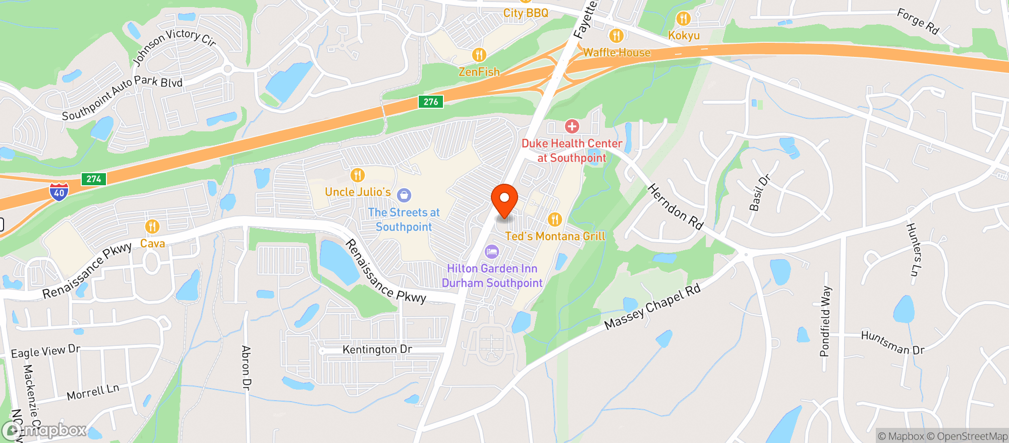 Map showing Vitamin Shoppe - Durham