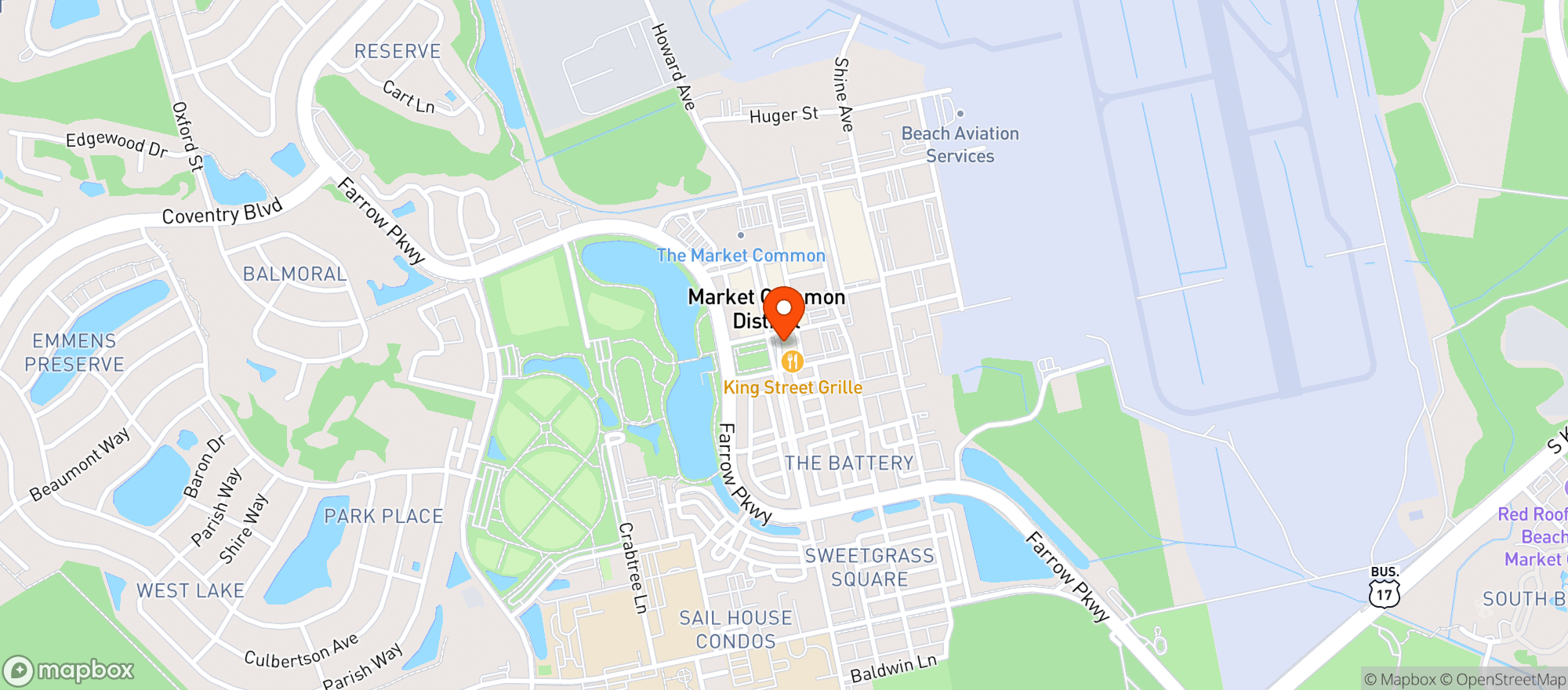 Map showing Tupelo Honey