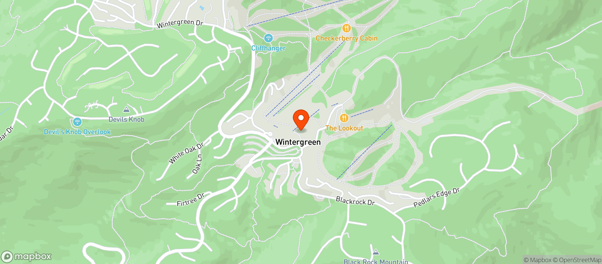Map showing The Market at Wintergreen Resort