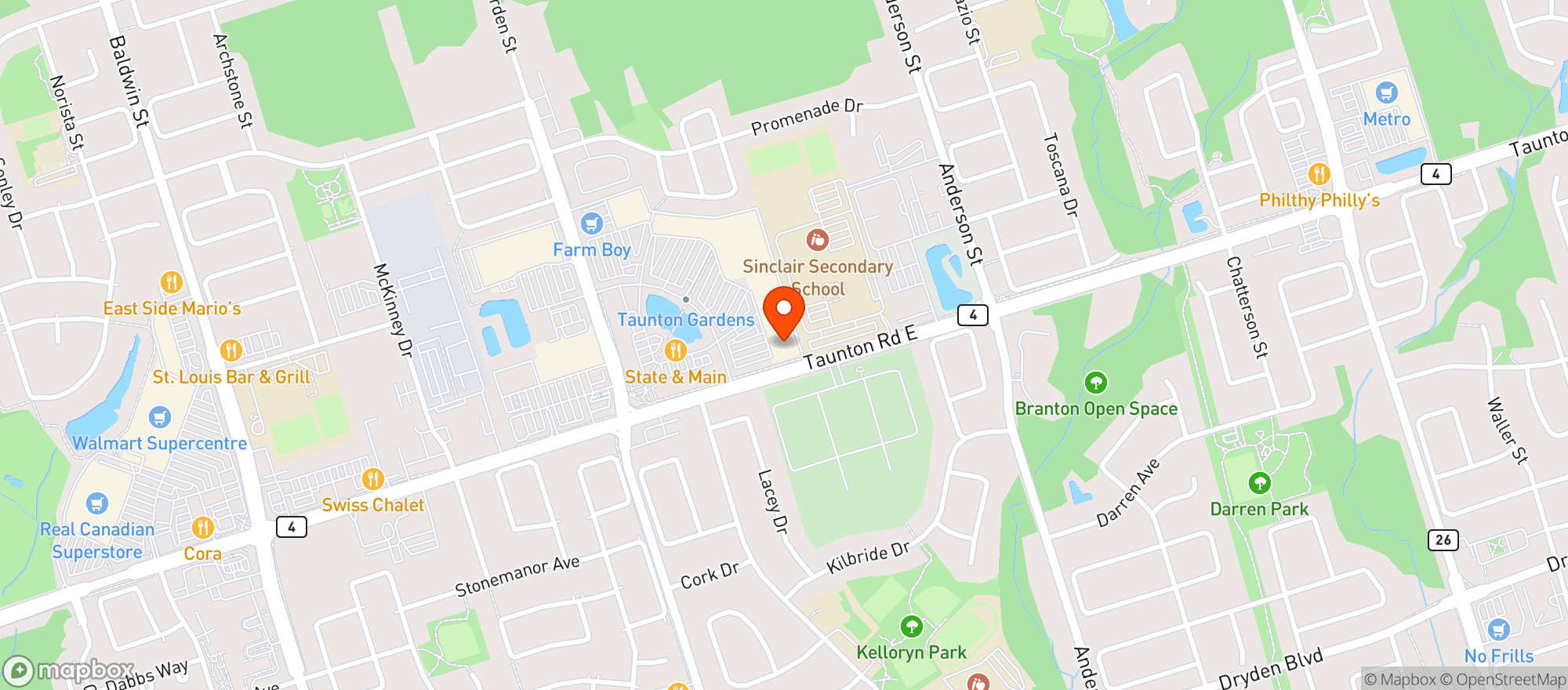 Map showing Staples
