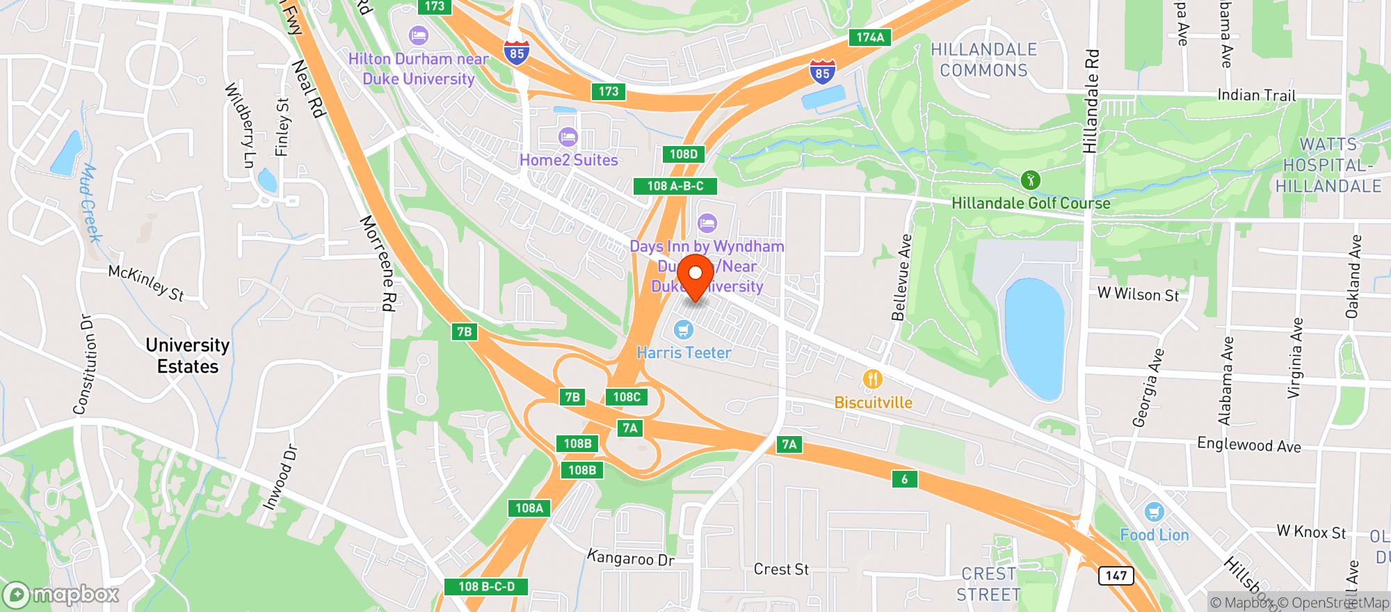 Map showing Harris Teeter