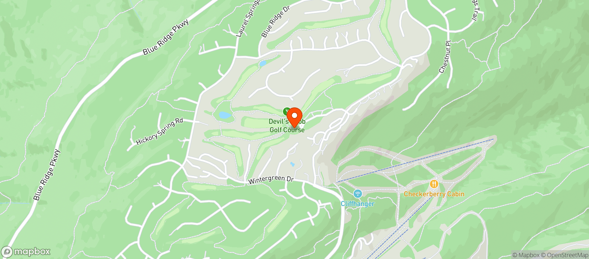 Map showing Devils Knob Golf Course