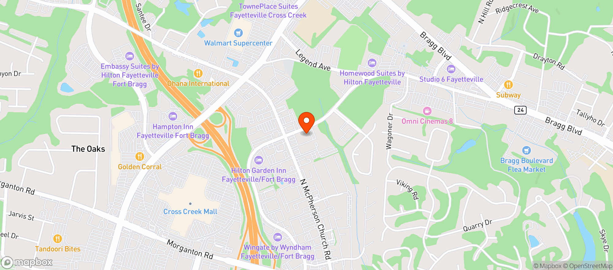 Map showing The Apple Crate Natural Market - Raeford/Sycamore Dairy Rd - 00100009074
