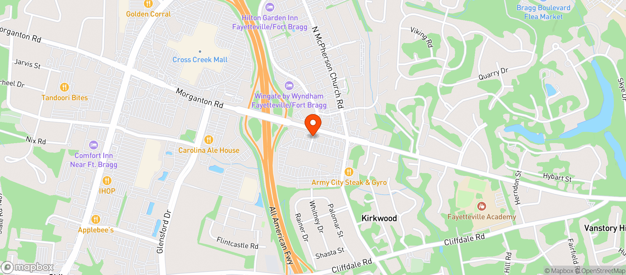 Map showing Bubbas 33