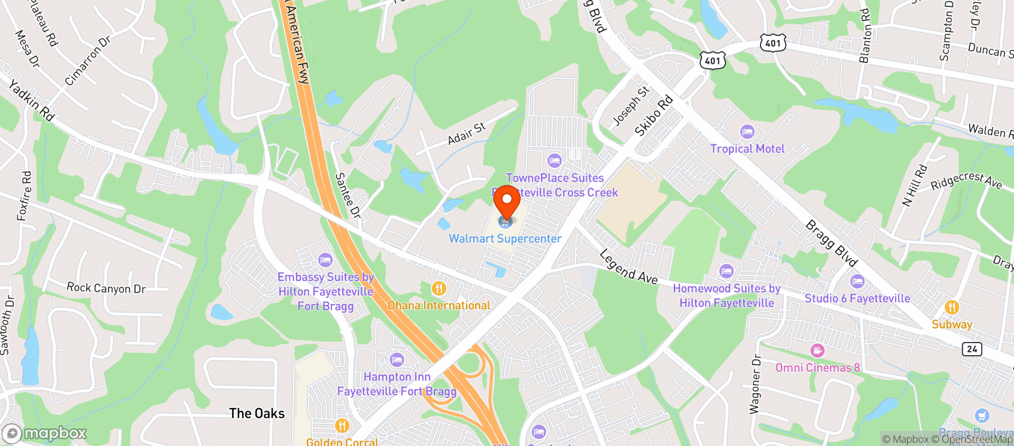 Map showing Walmart Supercenter