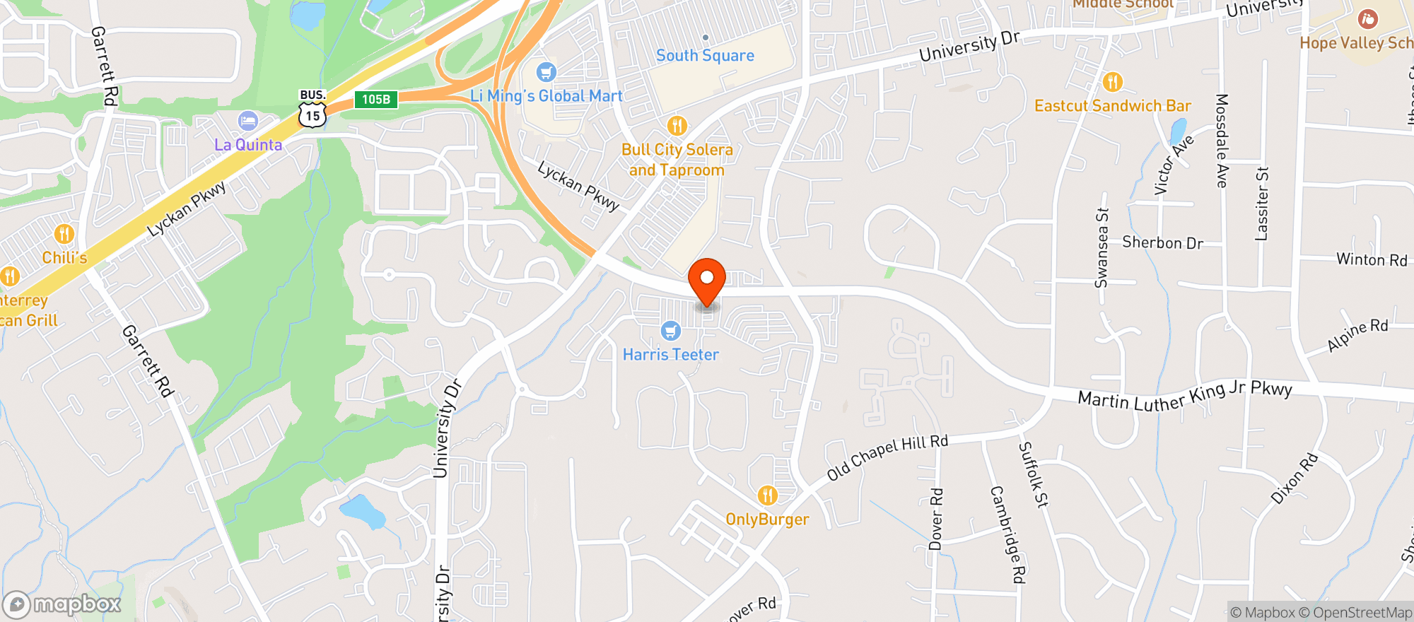Map showing Harris Teeter