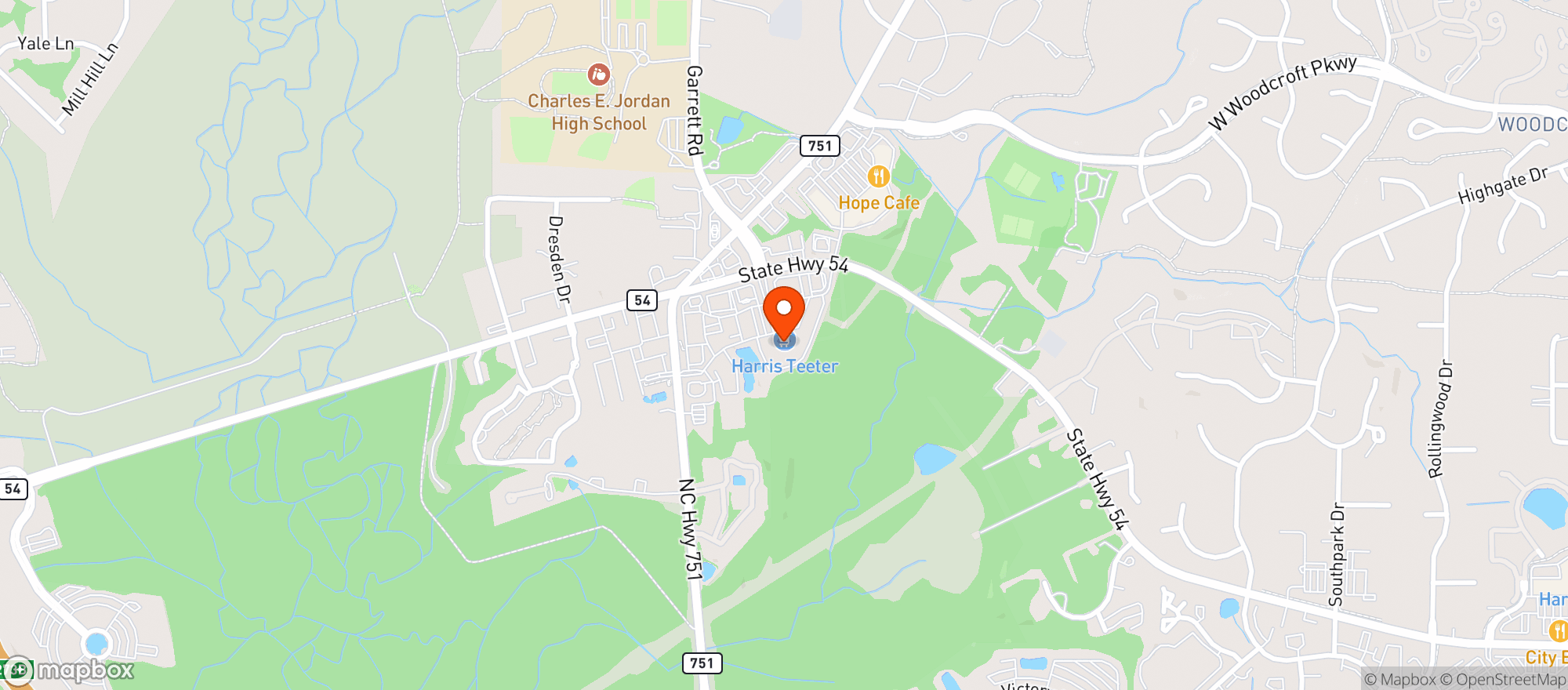Map showing Harris Teeter