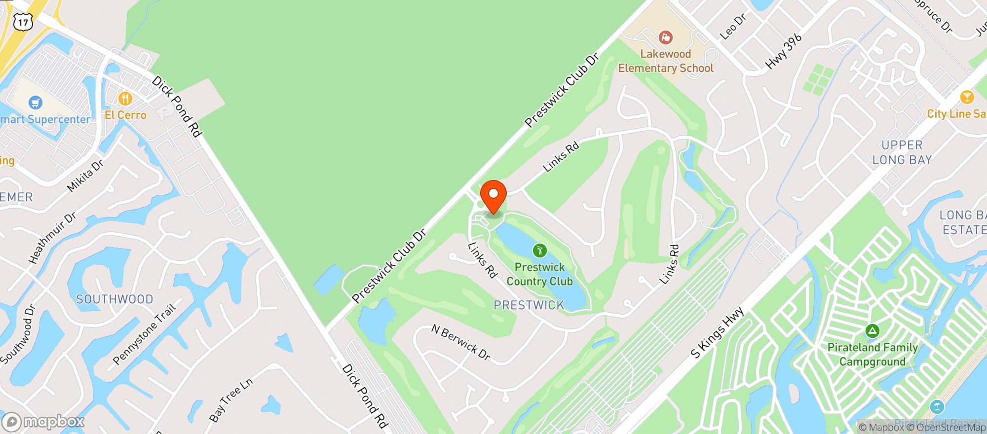 Map showing Prestwick Golf Club